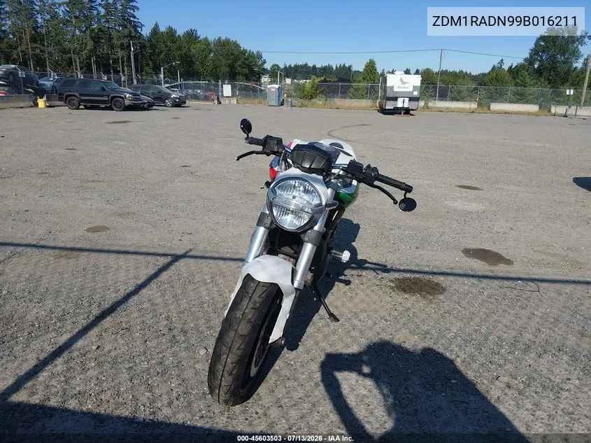 2009 Ducati Monster 696 VIN: ZDM1RADN99B016211 Lot: 45603503
