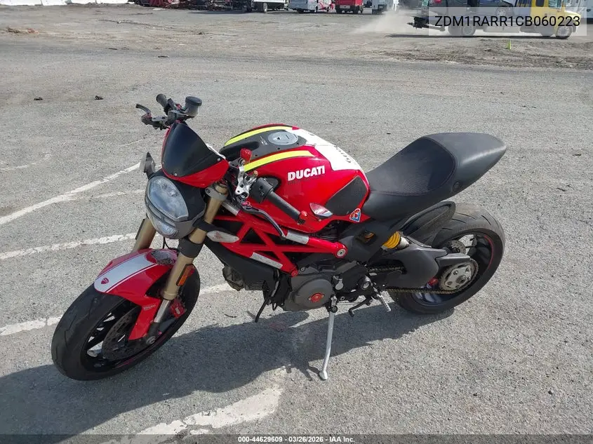 2012 Ducati Monster 1110 VIN: ZDM1RARR1CB060223 Lot: 44629609