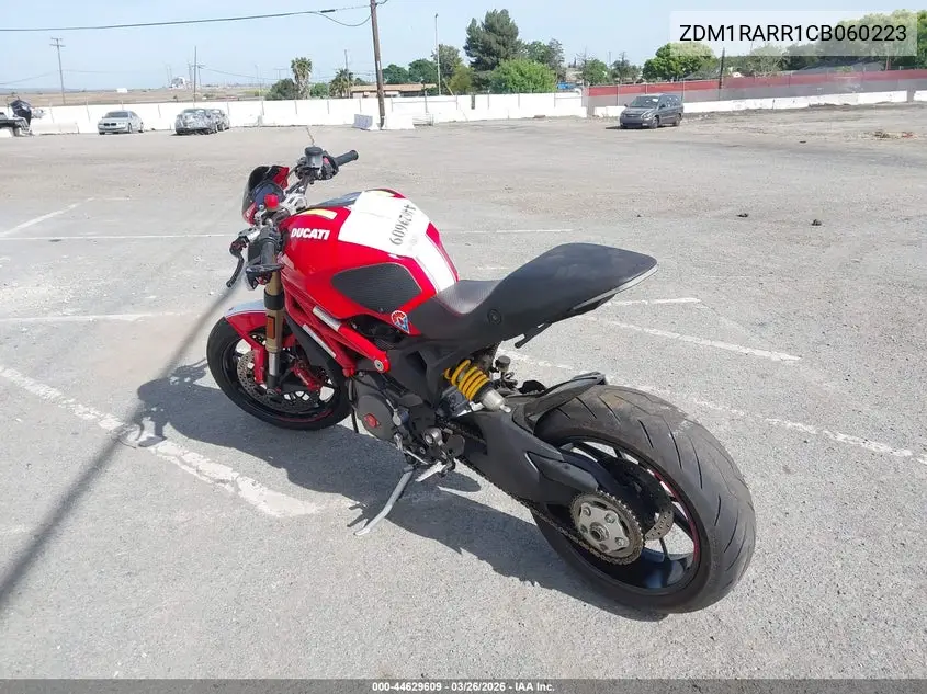 2012 Ducati Monster 1110 VIN: ZDM1RARR1CB060223 Lot: 44629609