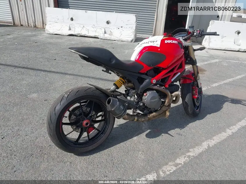 2012 Ducati Monster 1110 VIN: ZDM1RARR1CB060223 Lot: 44629609