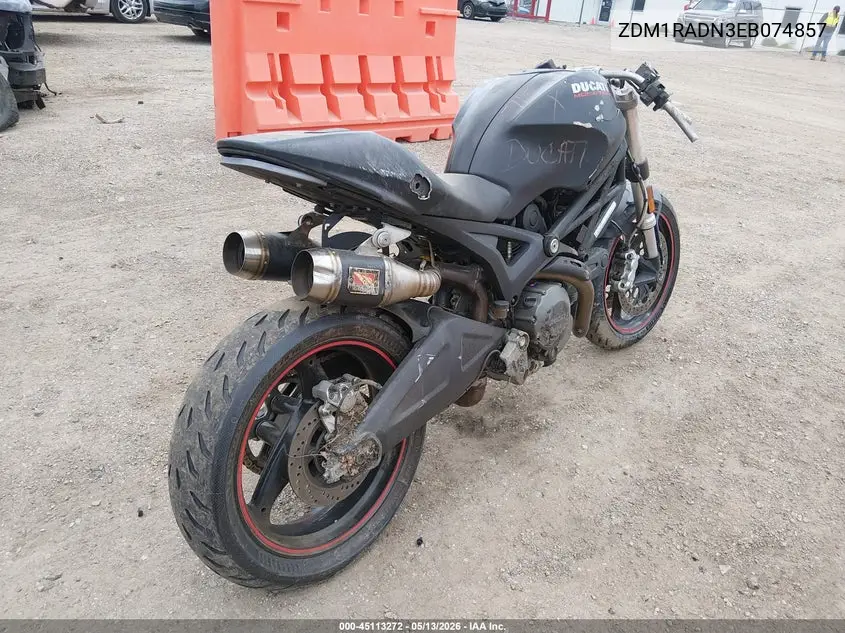 2014 Ducati Monster 696 VIN: ZDM1RADN3EB074857 Lot: 45113272