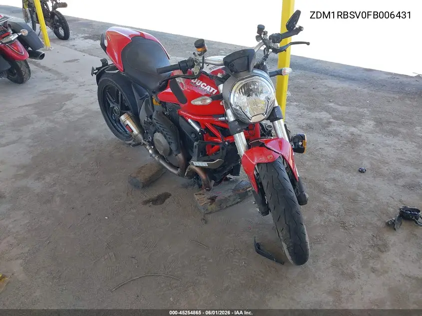 2015 Ducati Monster 1200 S VIN: ZDM1RBSV0FB006431 Lot: 45254865