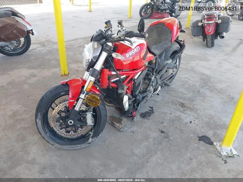 2015 Ducati Monster 1200 S VIN: ZDM1RBSV0FB006431 Lot: 45254865