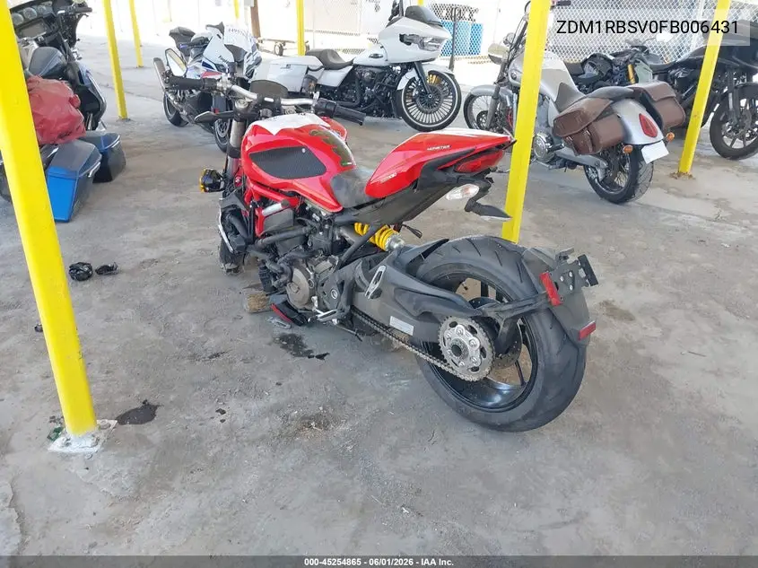 2015 Ducati Monster 1200 S VIN: ZDM1RBSV0FB006431 Lot: 45254865