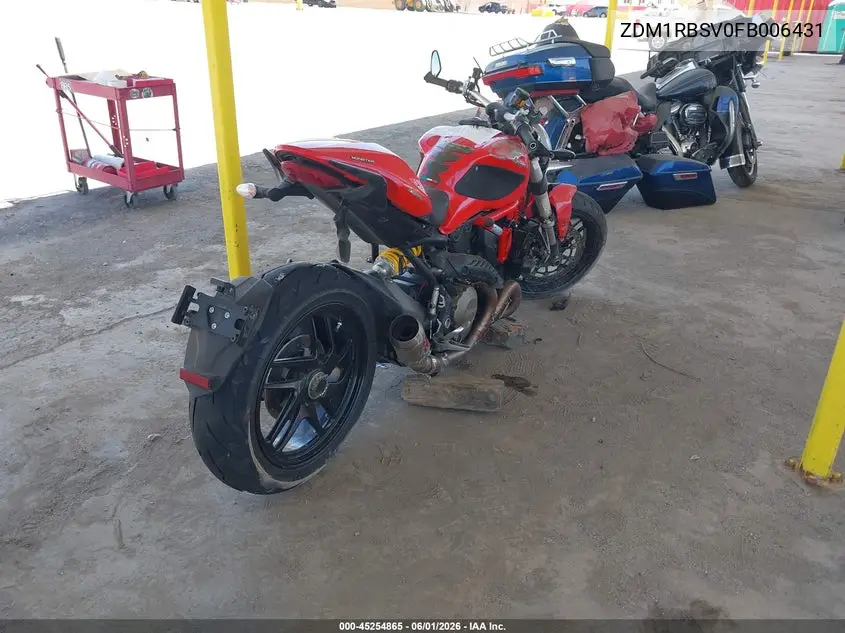 2015 Ducati Monster 1200 S VIN: ZDM1RBSV0FB006431 Lot: 45254865