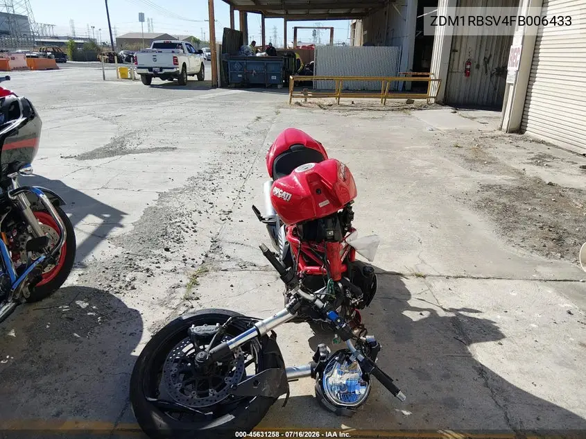 2015 Ducati Monster 1200 S VIN: ZDM1RBSV4FB006433 Lot: 45631258