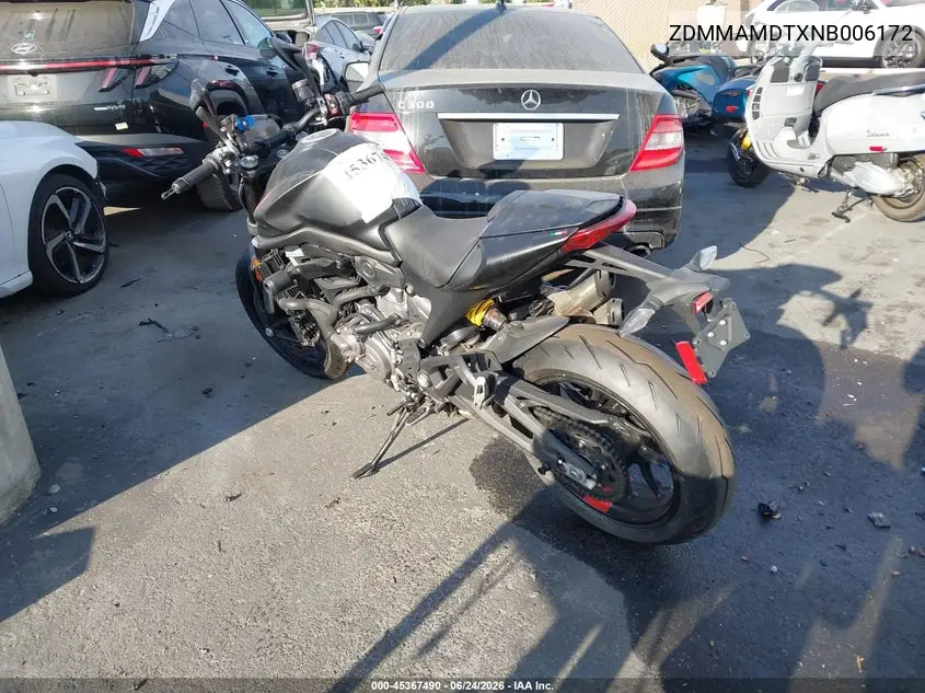 2022 Ducati Monster VIN: ZDMMAMDTXNB006172 Lot: 45367490