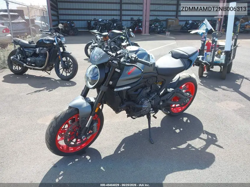 2022 Ducati Monster VIN: ZDMMAMDT2NB006313 Lot: 45484029