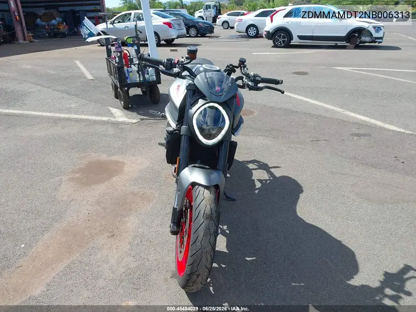 2022 Ducati Monster VIN: ZDMMAMDT2NB006313 Lot: 45484029