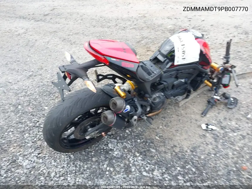 2023 Ducati Monster VIN: ZDMMAMDT9PB007770 Lot: 45051399