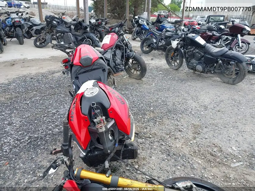 2023 Ducati Monster VIN: ZDMMAMDT9PB007770 Lot: 45051399