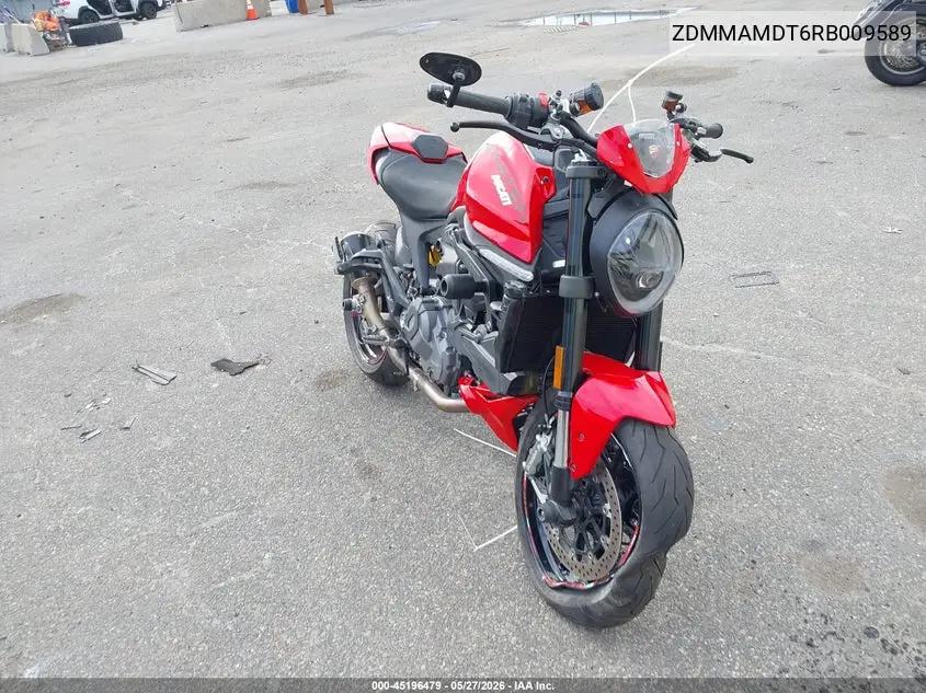 2024 Ducati Monster VIN: ZDMMAMDT6RB009589 Lot: 45196479