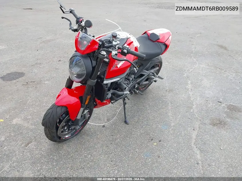 2024 Ducati Monster VIN: ZDMMAMDT6RB009589 Lot: 45196479