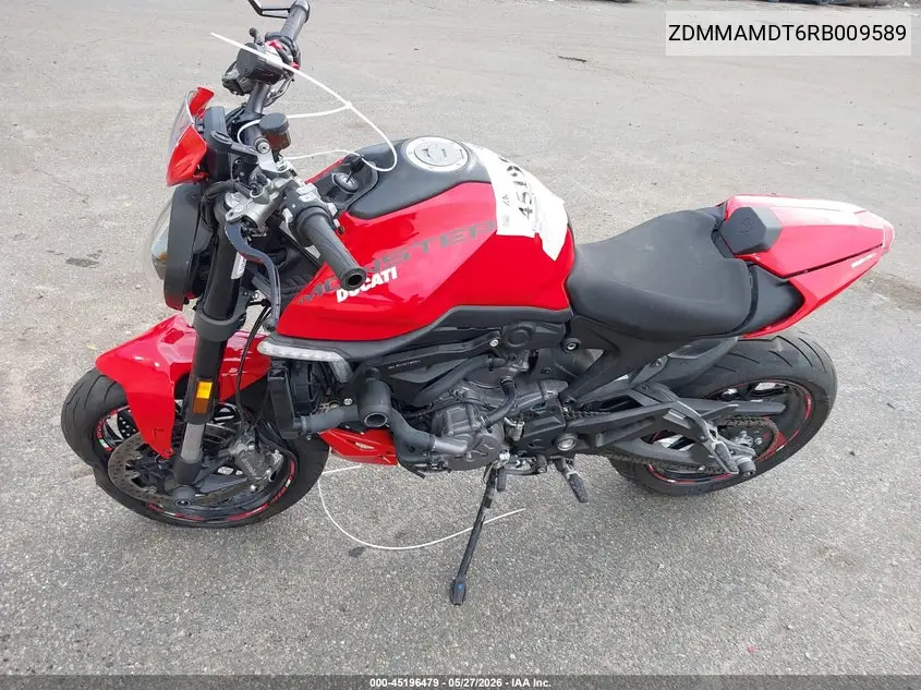 2024 Ducati Monster VIN: ZDMMAMDT6RB009589 Lot: 45196479