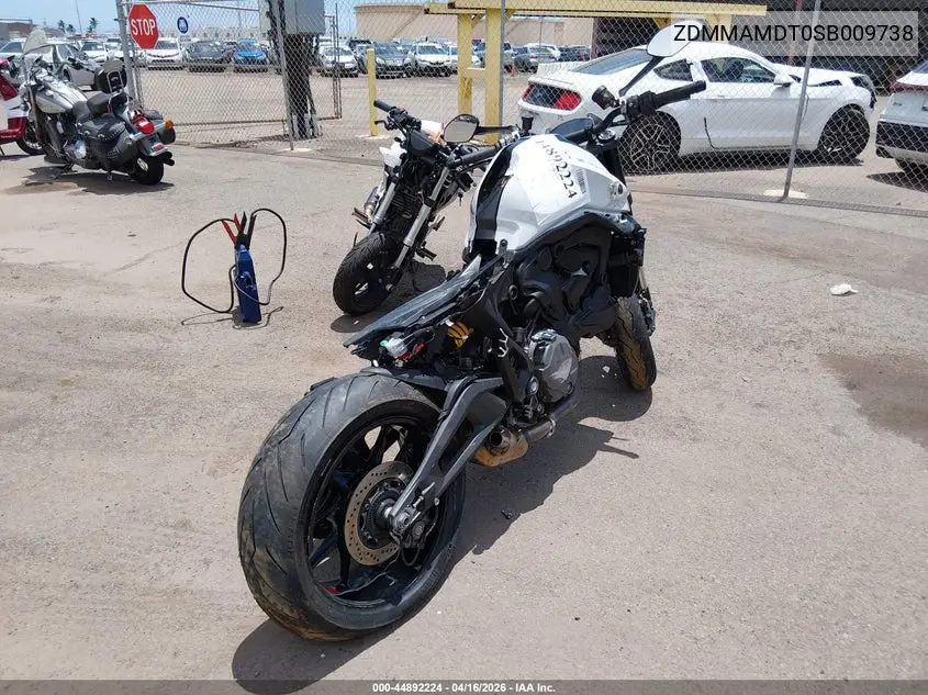 2025 Ducati Monster VIN: ZDMMAMDT0SB009738 Lot: 44892224