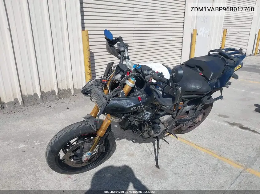 2006 Ducati Multistrada 1000 Ds VIN: ZDM1VABP96B017760 Lot: 45501239