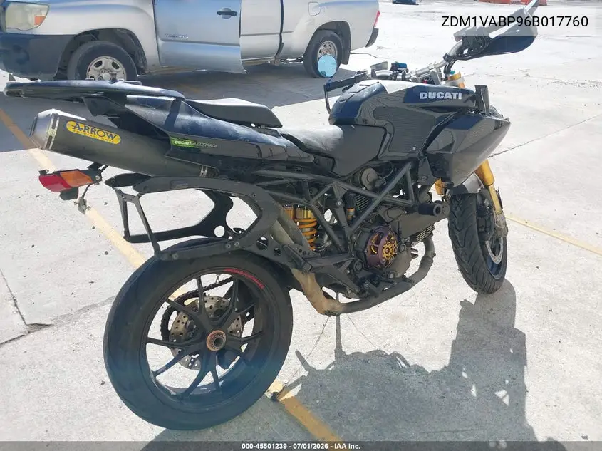 2006 Ducati Multistrada 1000 Ds VIN: ZDM1VABP96B017760 Lot: 45501239