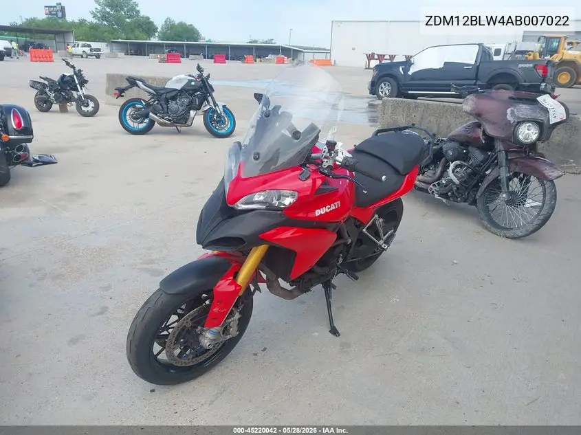 2010 Ducati Multistrada 1200 / 1200S VIN: ZDM12BLW4AB007022 Lot: 45220042