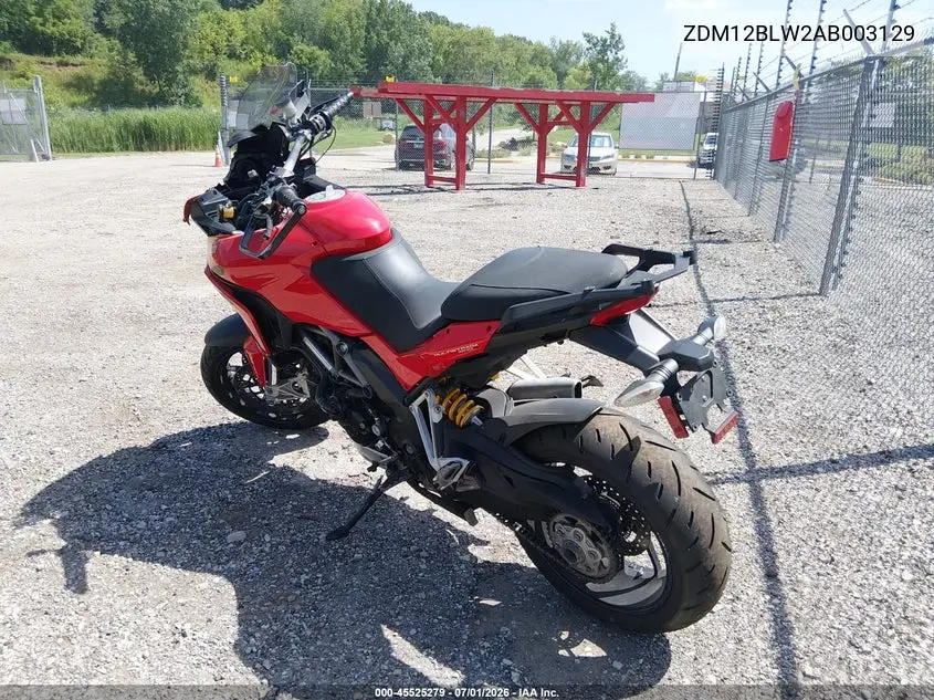 2010 Ducati Multistrada 1200 / 1200S VIN: ZDM12BLW2AB003129 Lot: 45525279