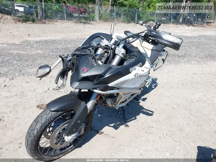 2019 Ducati Multistrada 1260 Enduro VIN: ZDMAAERW7KB032302 Lot: 45161696
