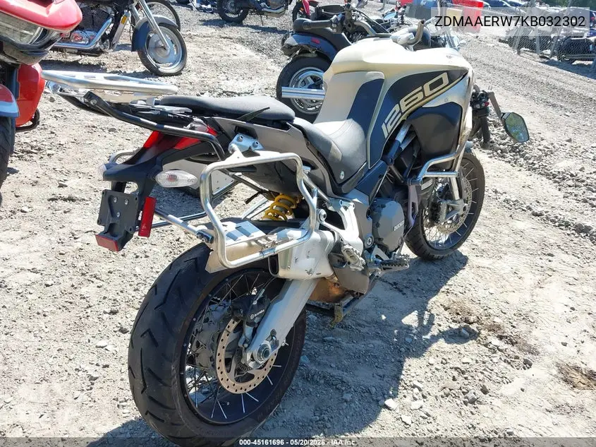 2019 Ducati Multistrada 1260 Enduro VIN: ZDMAAERW7KB032302 Lot: 45161696