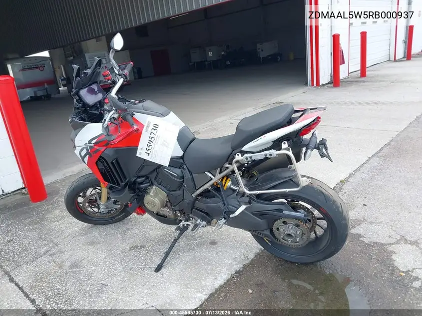2024 Ducati Multistrada V4 Rs VIN: ZDMAAL5W5RB000937 Lot: 45595730