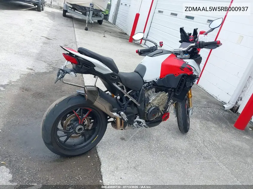 2024 Ducati Multistrada V4 Rs VIN: ZDMAAL5W5RB000937 Lot: 45595730