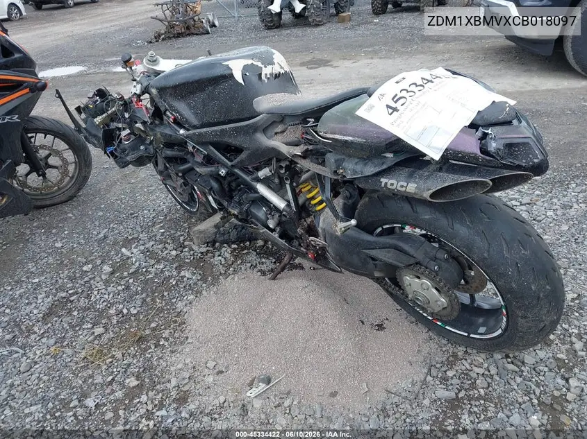 2012 Ducati Superbike 848/848 Evo Corse Se VIN: ZDM1XBMVXCB018097 Lot: 45334422