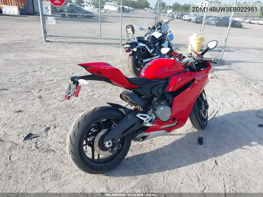 2014 Ducati Superbike 899 Panigale VIN: ZDM14BUW3EB022951 Lot: 45600503