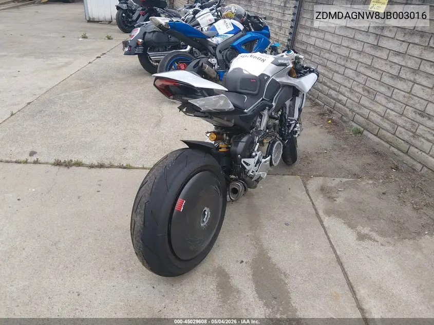 2018 Ducati Panigale V4/V4S/V4S Speciale VIN: ZDMDAGNW8JB003016 Lot: 45029608