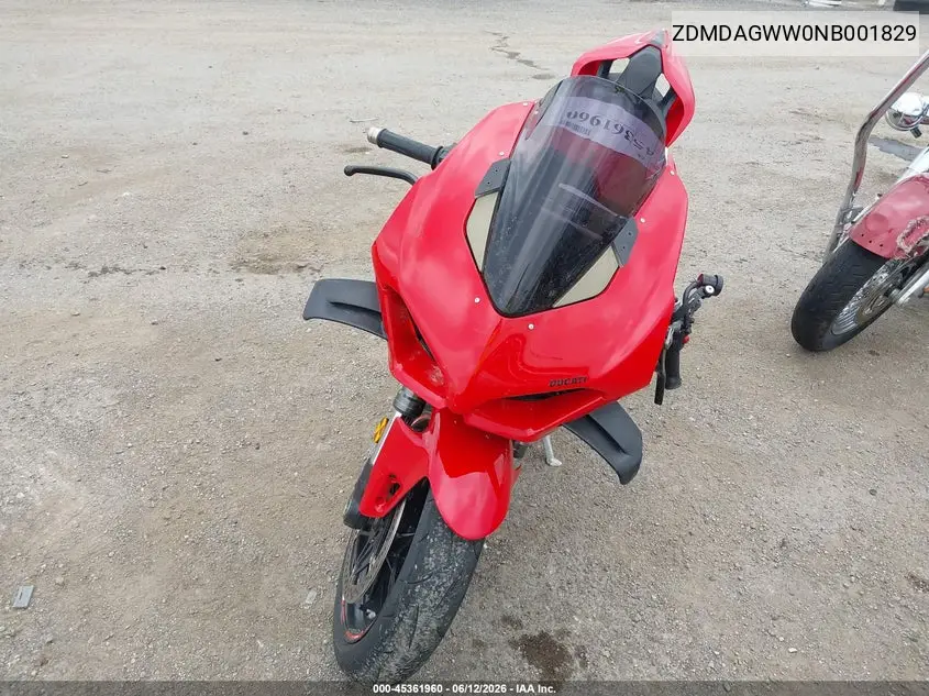 2022 Ducati Panigale V4S VIN: ZDMDAGWW0NB001829 Lot: 45361960