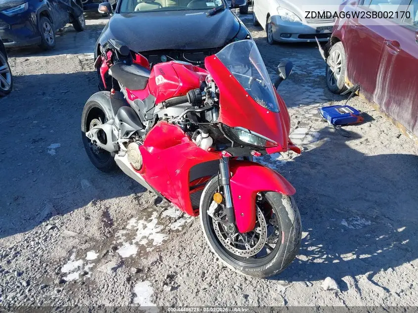 2025 Ducati Panigale V4/V4S VIN: ZDMDAG6W2SB002170 Lot: 44486726