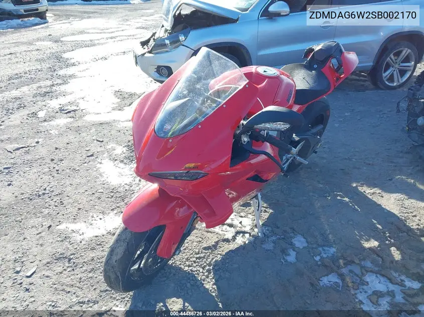 2025 Ducati Panigale V4/V4S VIN: ZDMDAG6W2SB002170 Lot: 44486726