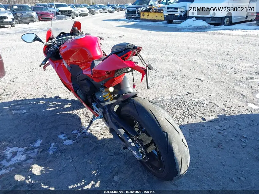 2025 Ducati Panigale V4/V4S VIN: ZDMDAG6W2SB002170 Lot: 44486726