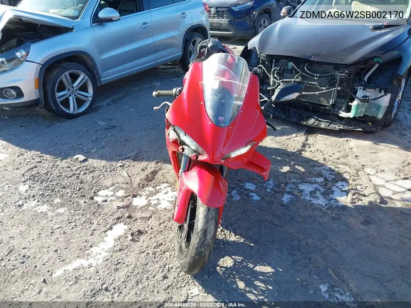 2025 Ducati Panigale V4/V4S VIN: ZDMDAG6W2SB002170 Lot: 44486726