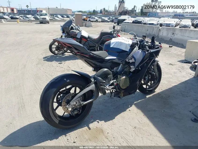 2025 Ducati Panigale V4/V4S VIN: ZDMDAG6W9SB002179 Lot: 45079931