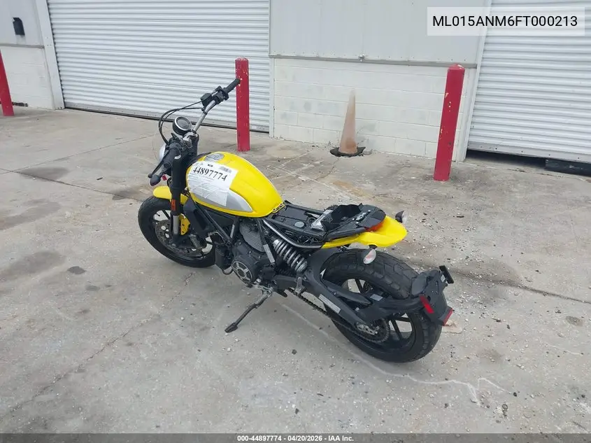 2015 Ducati Scrambler 800 VIN: ML015ANM6FT000213 Lot: 44897774