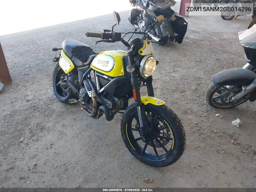 2016 Ducati Scrambler 800 VIN: ZDM15ANM2GB014296 Lot: 45595876