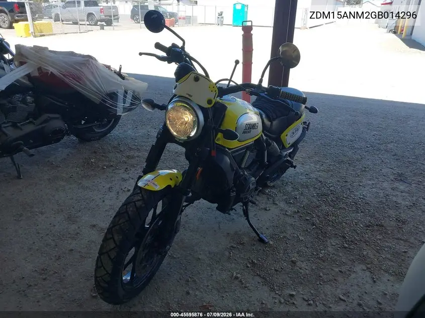 2016 Ducati Scrambler 800 VIN: ZDM15ANM2GB014296 Lot: 45595876