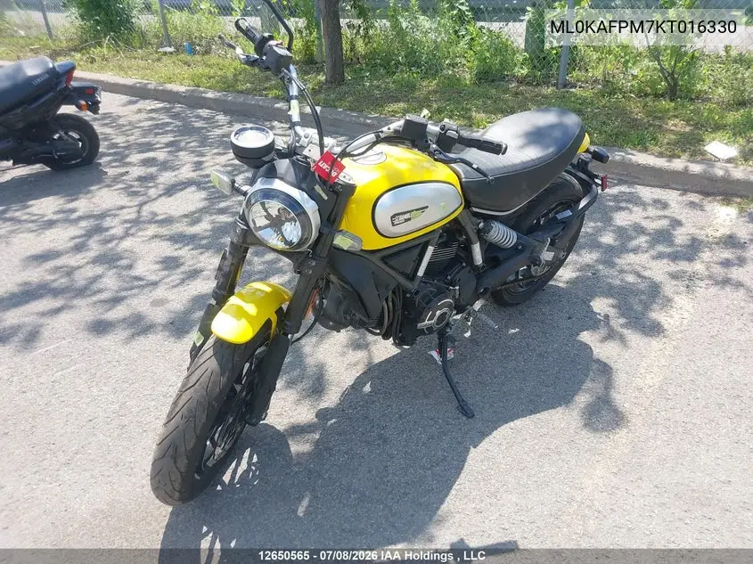 2019 Ducati Scrambler Desert Sled VIN: ML0KAFPM7KT016330 Lot: 12650565