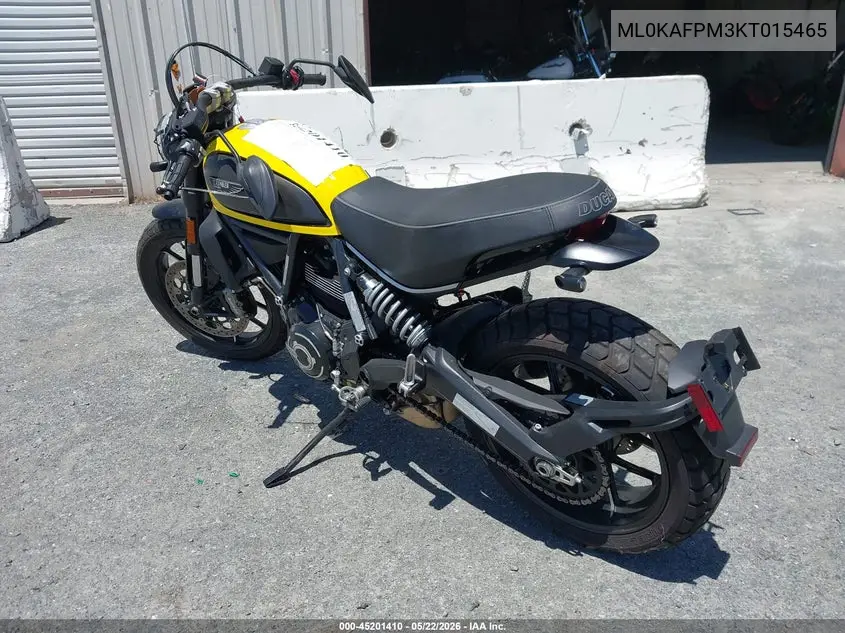 2019 Ducati Scrambler Desert Sled VIN: ML0KAFPM3KT015465 Lot: 45201410