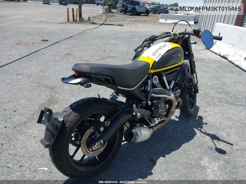 2019 Ducati Scrambler Desert Sled VIN: ML0KAFPM3KT015465 Lot: 45201410