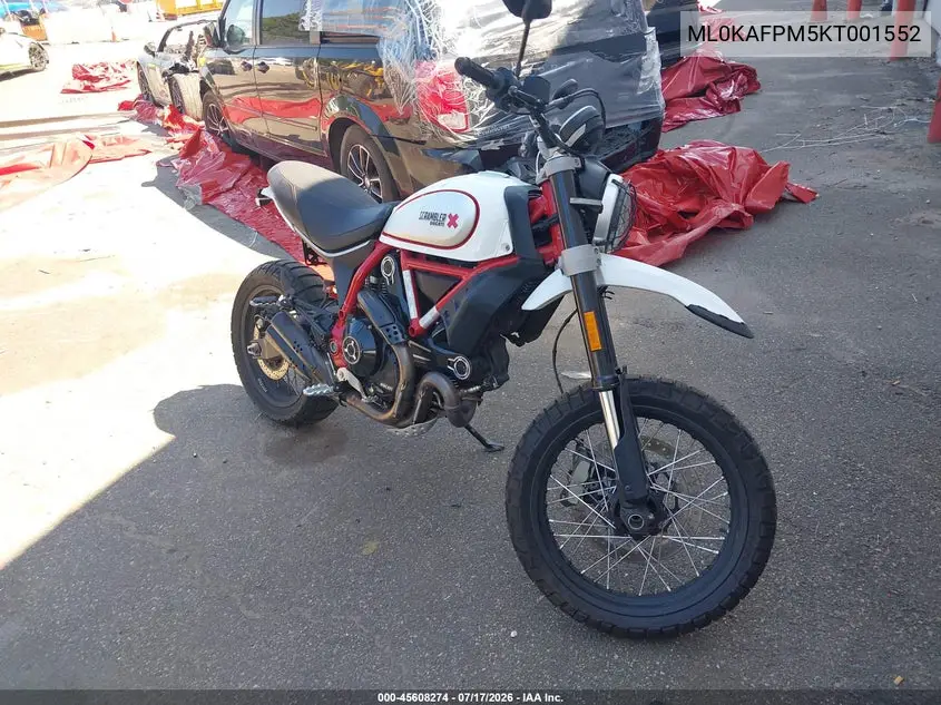 2019 Ducati Scrambler Desert Sled VIN: ML0KAFPM5KT001552 Lot: 45608274
