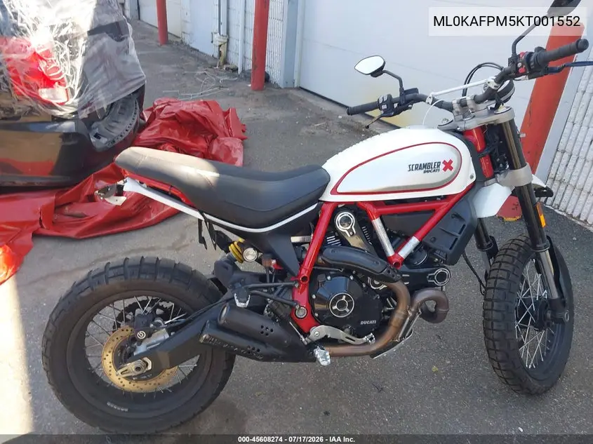 2019 Ducati Scrambler Desert Sled VIN: ML0KAFPM5KT001552 Lot: 45608274