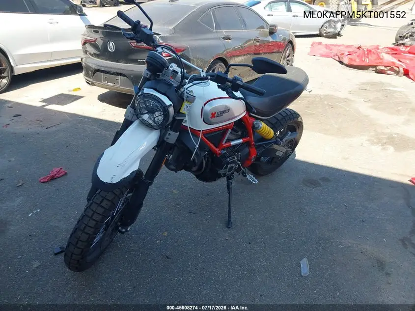 2019 Ducati Scrambler Desert Sled VIN: ML0KAFPM5KT001552 Lot: 45608274