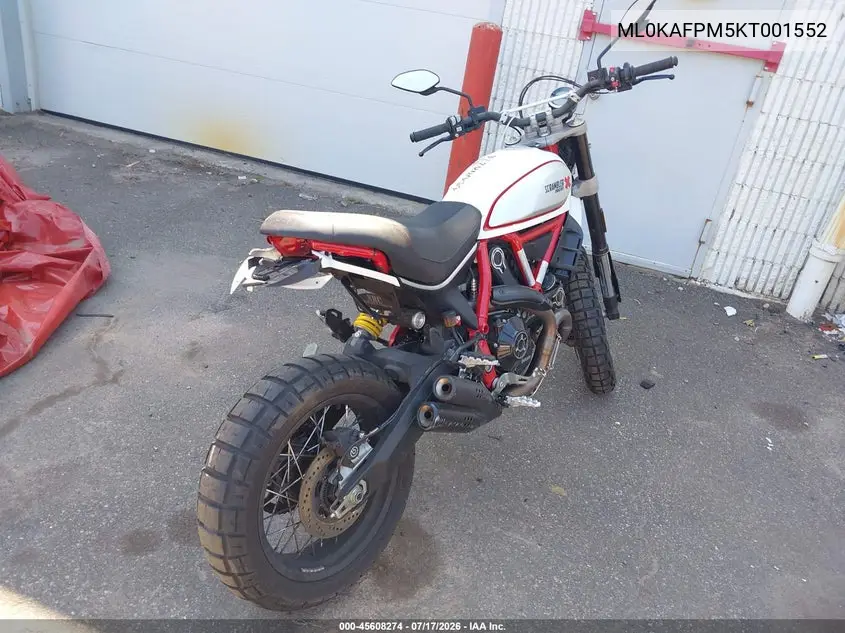 2019 Ducati Scrambler Desert Sled VIN: ML0KAFPM5KT001552 Lot: 45608274