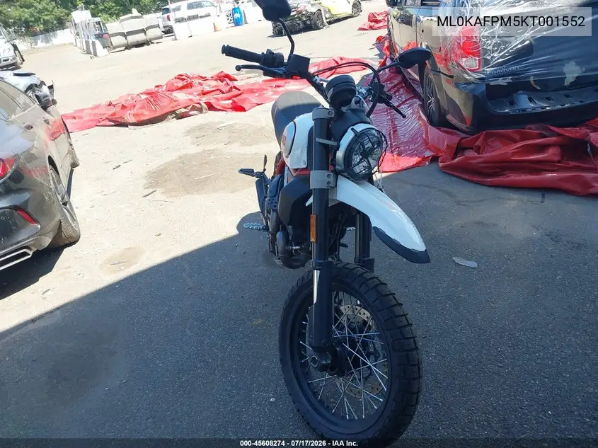 2019 Ducati Scrambler Desert Sled VIN: ML0KAFPM5KT001552 Lot: 45608274