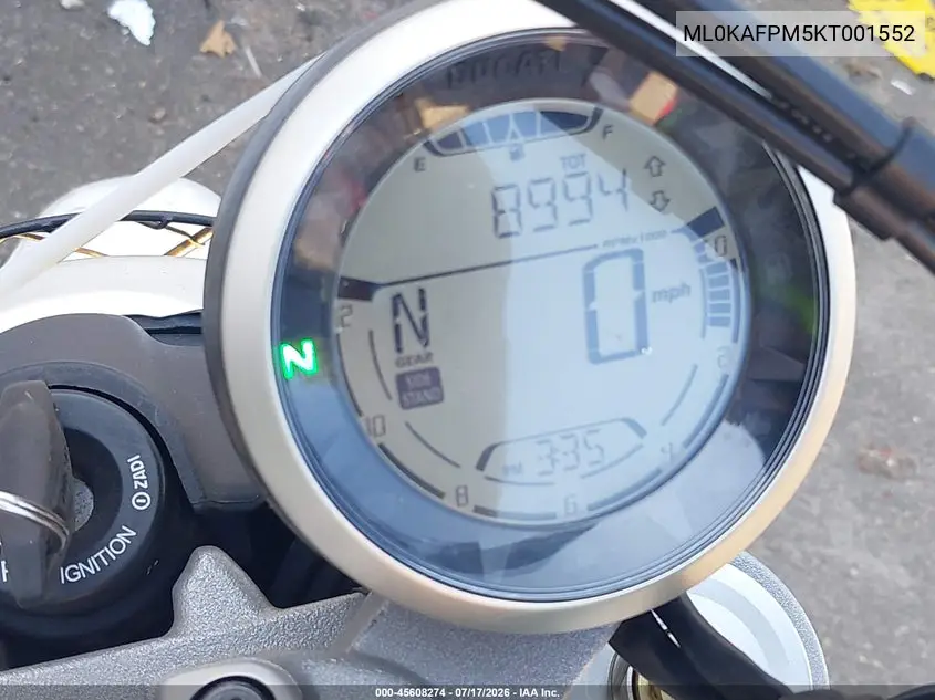 2019 Ducati Scrambler Desert Sled VIN: ML0KAFPM5KT001552 Lot: 45608274