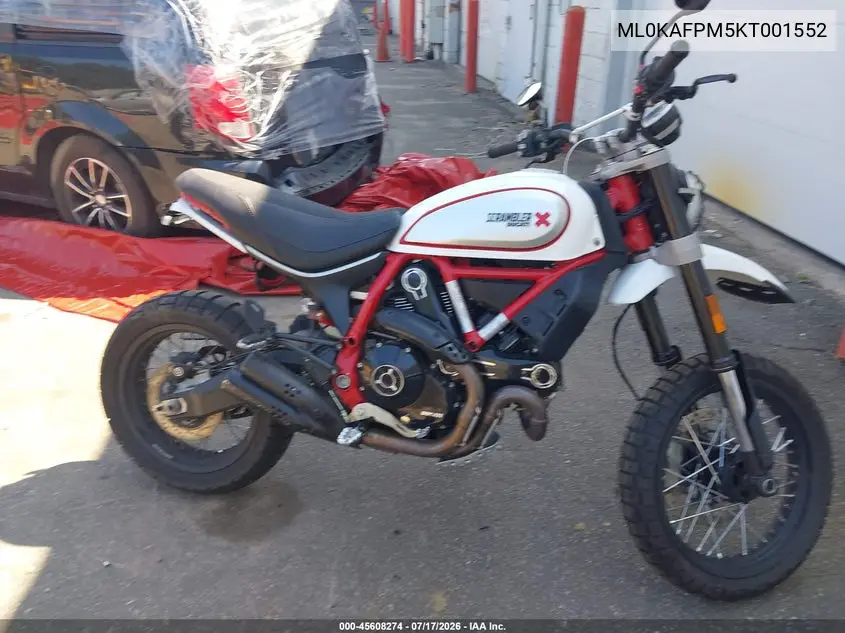 2019 Ducati Scrambler Desert Sled VIN: ML0KAFPM5KT001552 Lot: 45608274