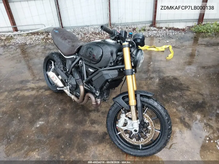 2020 Ducati Scrambler 1100/1100 Special/1100 Sport/1100 Dark Pro VIN: ZDMKAFCP7LB000138 Lot: 45234218
